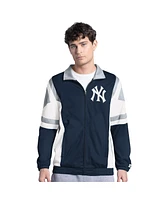 Starter Men's Navy/Gray New York Yankees Contender Tricot Full-Zip Track Jacket