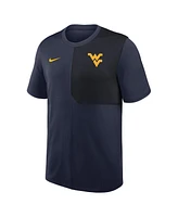 Nike Men's Navy West Virginia Mountaineers 2025 Sideline Uv Performance Coach T-Shirt