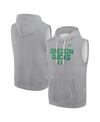 Nike Men's Heather Gray Oregon Ducks 2025 Sideline Performance Sleeveless Pullover Hoodie