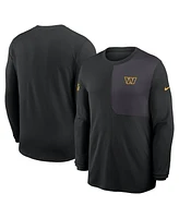 Nike Men's Black Washington Commanders Sideline Coach Uv Performance Long Sleeve T-Shirt