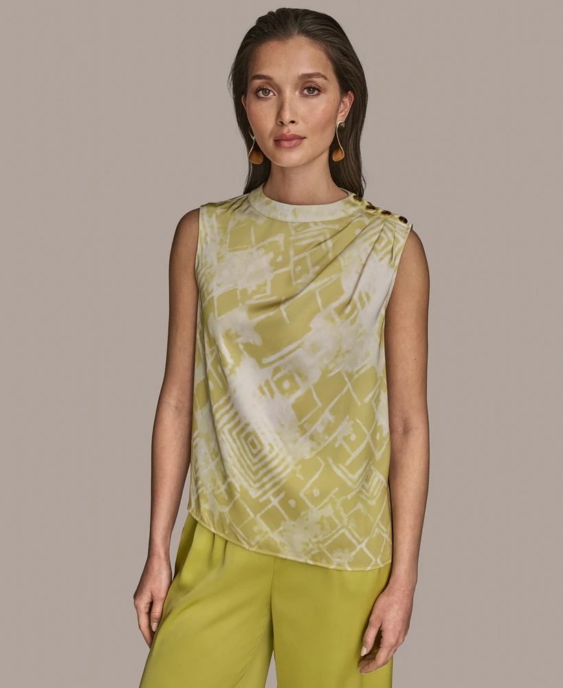Donna Karan New York Petite Shoulder-Button Sleeveless Top