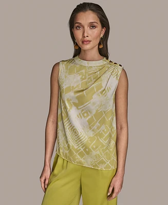 Donna Karan New York Petite Shoulder-Button Sleeveless Top