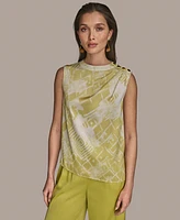 Donna Karan New York Petite Shoulder-Button Sleeveless Top