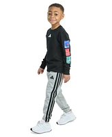 adidas Toddler & Little Boys Long-Sleeve Graphic T-Shirt Jogger Pants, 2 Piece Set