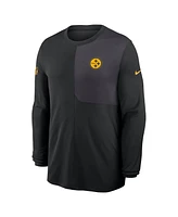 Nike Men's Black Pittsburgh Steelers Sideline Coach Uv Performance Long Sleeve T-Shirt