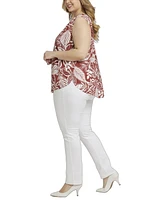 Nydj Plus Sleeveless Pintuck Top