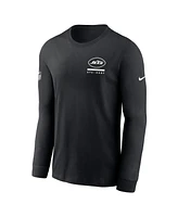 Nike Men's Black New York Jets Sideline Performance Long Sleeve T-Shirt