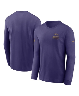 Nike Men's Purple Baltimore Ravens Sideline Performance Long Sleeve T-Shirt