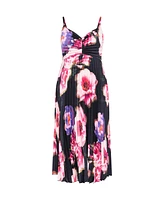 City Chic Plus Ariana Pleat Print Maxi Dress