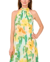 Msk Women's Printed Sleeveless Halter Neck Maxi Dress