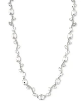 Givenchy Silver Tone Viney Crystal Collar Necklace