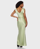 B Darlin Juniors' Sleeveless Satin Maxi Dress