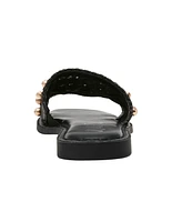 Wild Pair Women's Grettaa Embellished Flat Slide Sandals, Exclusively at Macy's