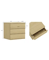 Manhattan Comfort 26" Medium Density Fiberboard Molly Modern 3-Drawer Nightstand