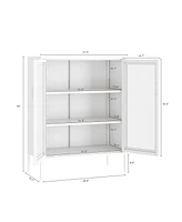Manhattan Comfort 31.5" Steel Amelia Modern 3-Shelf Accent Cabinet