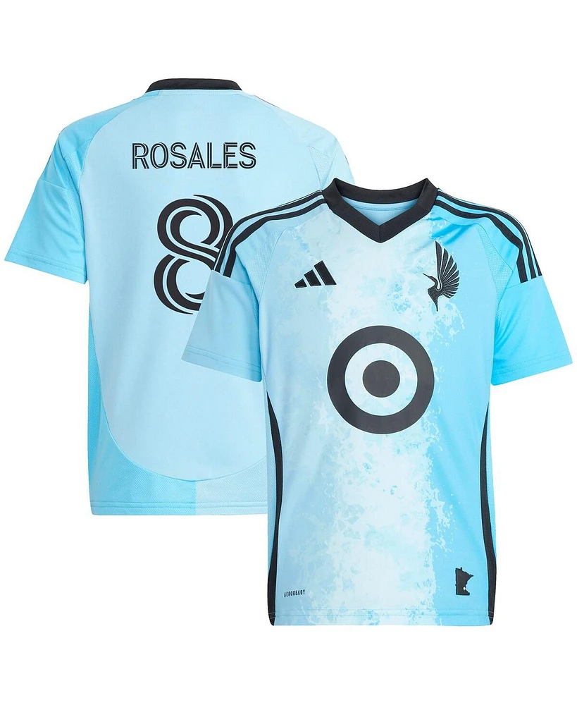 Adidas Big Boys and Girls Joseph Rosales Blue Minnesota United Fc 2025 Convergence Replica Player Jersey