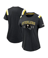 Nike Women's Heather Black Pittsburgh Steelers Historic Slub Fashion T-Shirt