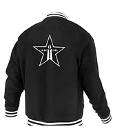 Fisll Men's and Women's Black Nba Logoman Shadow Collection Full-Snap Varsity Jacket