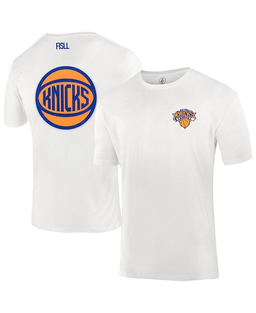 Fisll Men's and Women's White New York Knicks Burst Logo T-Shirt