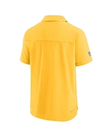 Nike Men's Gold Green Bay Packers Sideline Lockup Performance Polo Shirt