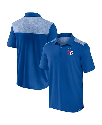Fanatics Men's Royal Philadelphia 76ers Iconic Brushed Blocked Polo Shirt