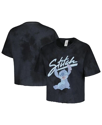 Mad Engine Men's and Women's Black Lilo Stitch Wink Tie-Dye T-Shirt