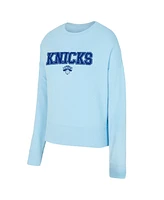 Concepts Sport Women's 2-Piece Light Blue New York Knicks Elevation Tri-Blend Long Sleeve T-Shirt and Shorts Set