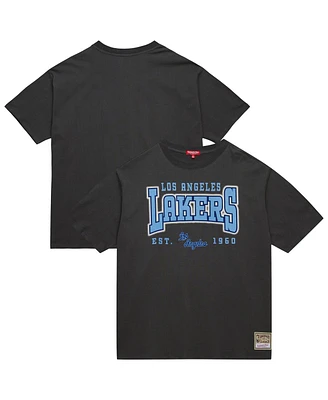 Mitchell & Ness Women's Charcoal Los Angeles Lakers Hardwood Classics Oversized Boyfriend T-Shirt