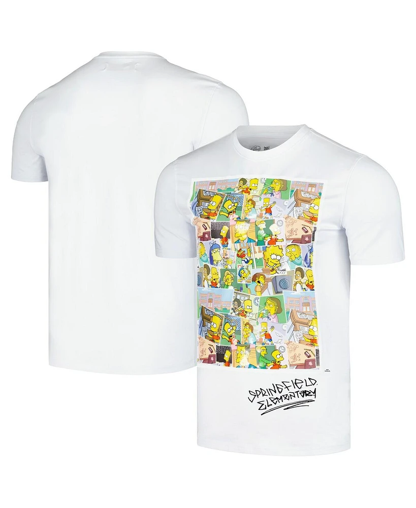 Freeze Max Men's and Women's White the Simpsons Springfield Elementary Postcards T-Shirt