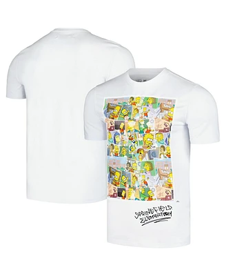 Freeze Max Men's and Women's White the Simpsons Springfield Elementary Postcards T-Shirt