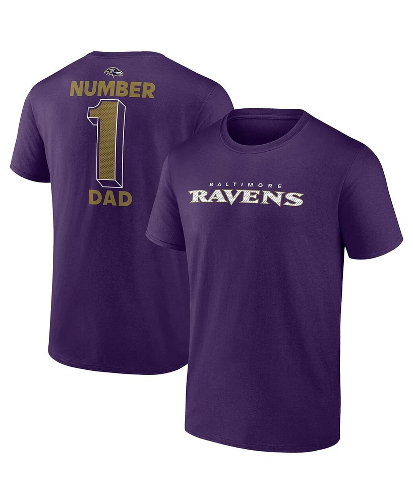 Fanatics Men's Purple Baltimore Ravens Big Tall Number One Dad T-Shirt