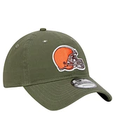 New Era Men's Olive Cleveland Browns Main 9TWENTY Adjustable Hat