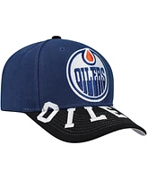 Mitchell & Ness Men's Navy/Black Edmonton Oilers Under Arch Two-Tone Pro Crown Snapback Hat
