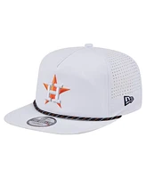 New Era Men's White Houston Astros Perforated Golfer Snapback Hat