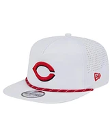 New Era Men's White Cincinnati Reds Perforated Golfer Snapback Hat