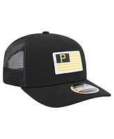 New Era Men's Black Pittsburgh Pirates Flag 9SEVENTY Coolera Stretch-Snap Hat