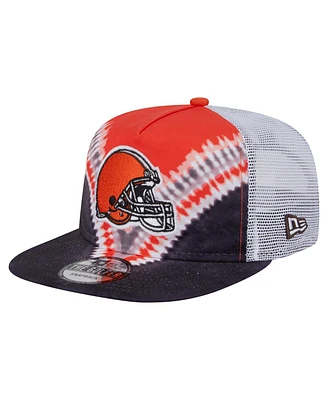 New Era Men's Orange/Black Cleveland Browns Throwback Dye Golfer Snapback Hat