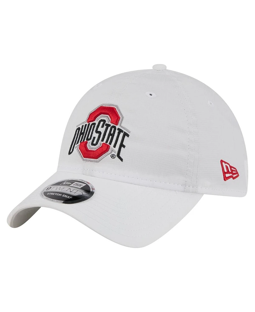 New Era Men's White Ohio State Buckeyes Active Ripstop 9TWENTY Adjustable Hat