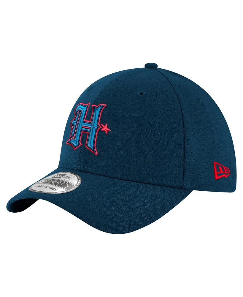 New Era Men's Navy Houston Texans Throwback Crawl Standard 39THIRTY Flex Hat
