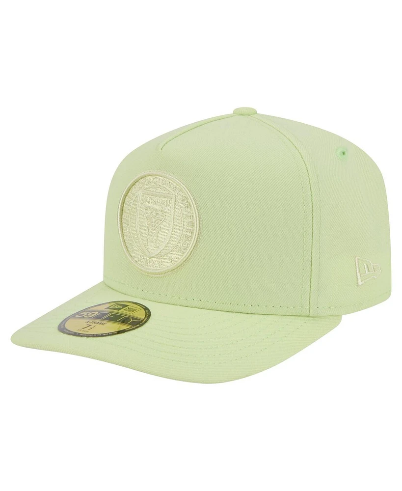 New Era Men's Green Inter Miami Cf Color Pack A-Frame 59FIFTY Fitted Hat