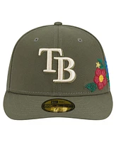New Era Men's Olive Tampa Bay Rays Tonal Florals 59FIFTY Fitted Hat