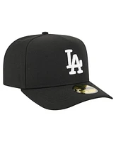 New Era Men's Black Los Angeles Dodgers Script Safety Pin 59FIFTY A-Frame Fitted Hat