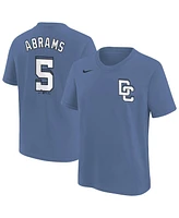 Nike Big Boys and Girls Cj Abrams Blue Washington Nationals Fuse City Connect Name Number T-Shirt