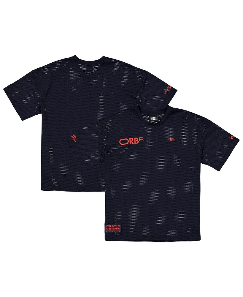 New Era Men's Navy Red Bull Racing Oversized Graphic Mesh T-Shirt