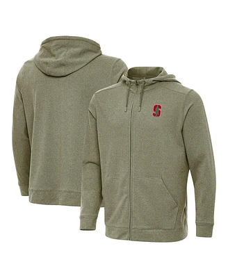Antigua Men's Heather Olive Stanford Cardinal Effortless Full-Zip Hoodie Jacket