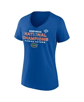Fanatics Women's Royal Florida Gators 2025 Ncaa Men's Basketball National Champions Schedule V-Neck T-Shirt