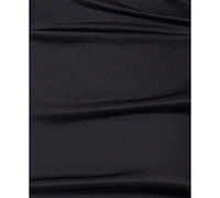 Betsy & Adam Petites V-Neck Scuba Long Sheath Dress