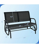 Gymax Patio Swing Glider Bench Loveseat Rocking Chair Backyard Poolside