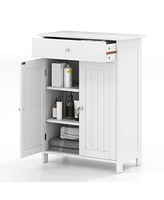 Slickblue Bathroom Floor Cabinet Freestanding Storage Organizer with 2 Doors