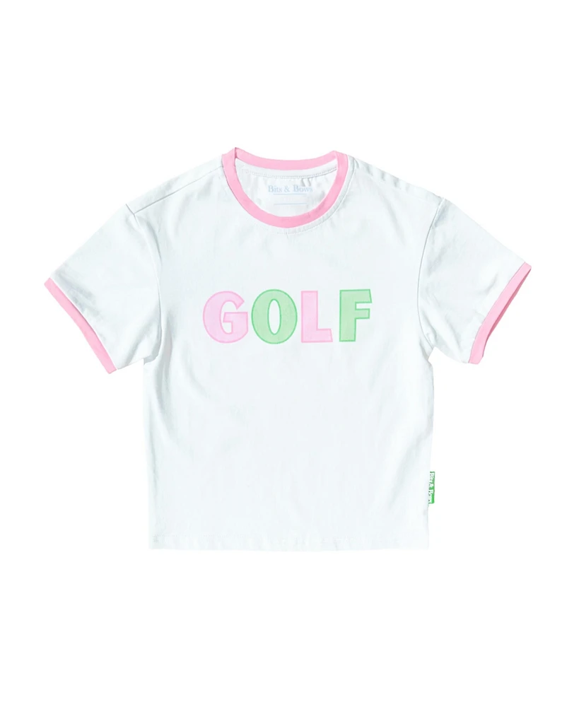 Bits & Bows Toddler Pink Golf Crewneck T-Shirt